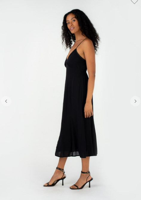 midi lace cami dress Satin Lace Cami Midi Dress with Slit