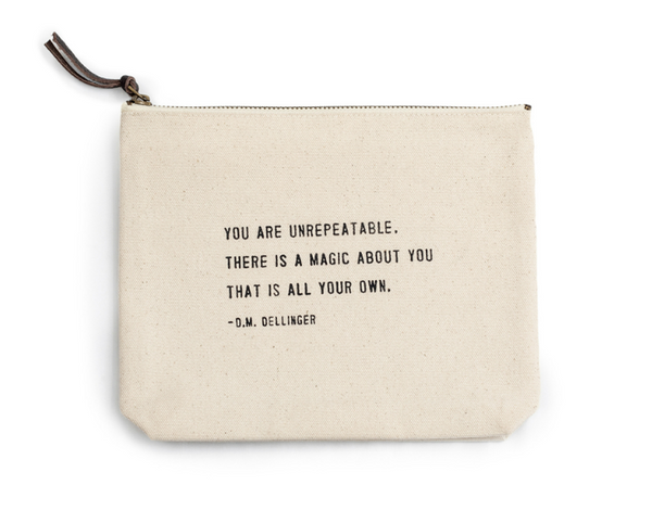 Canvas Zip Bags - Adored A Lovely Boutique