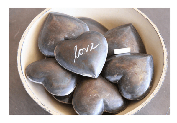 zinc heart chalk adored boutique